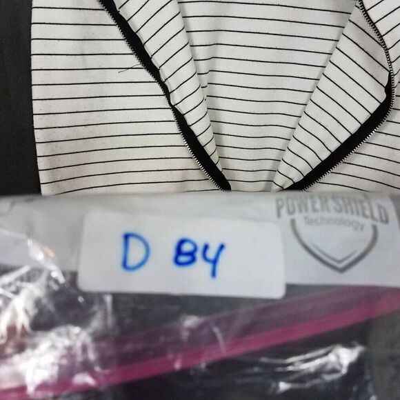 Popular Basics Large Pull Up Striped Black White Pencil Skirt Full Zip Up L - Picture 8 of 12